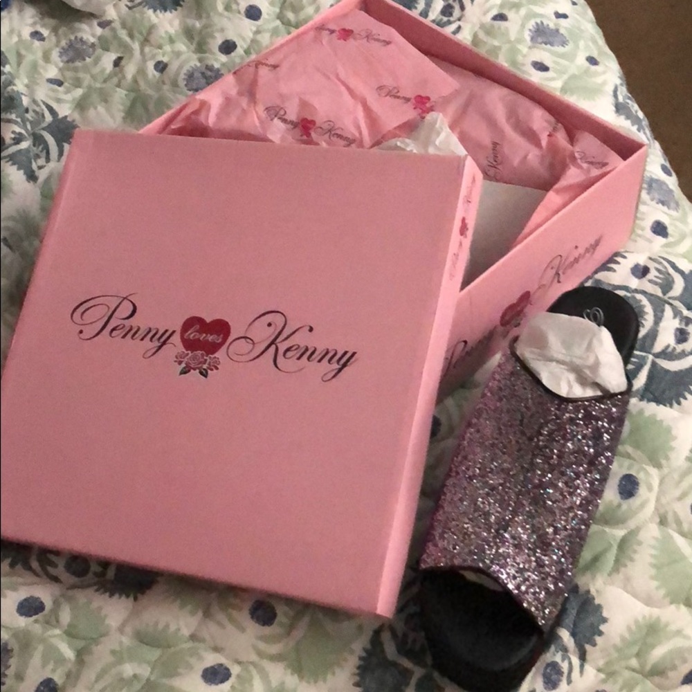 BNWT Glitter wedge sandals